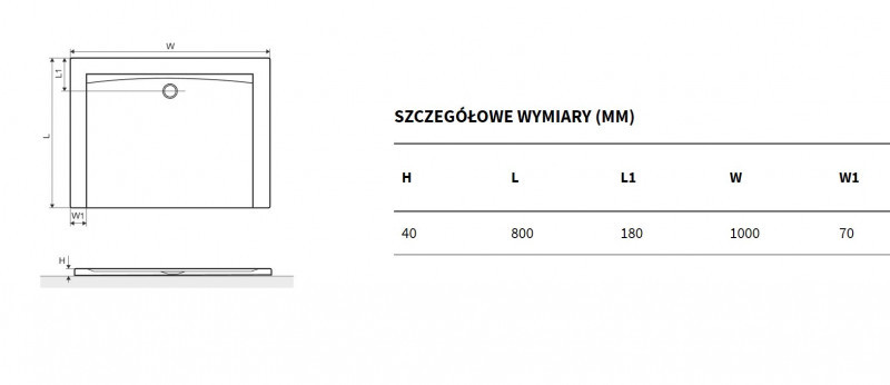 Excellent Forma X brodzik prostokątny niski 100x80 struktura czarny BREX.1403.100.080.BLN