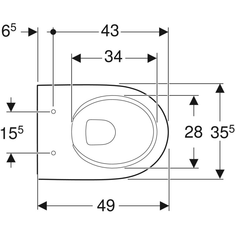 Geberit Selnova Premium Compact muszla wisząca 49 cm kryte mocowania ceramika biały 500.377.01.2