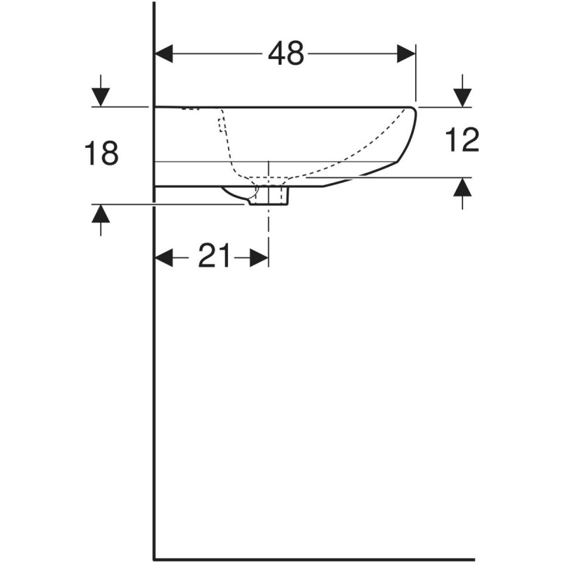 Geberit Selnova umywalka wisząca 60x48 cm z otworem biały 500.305.01.7