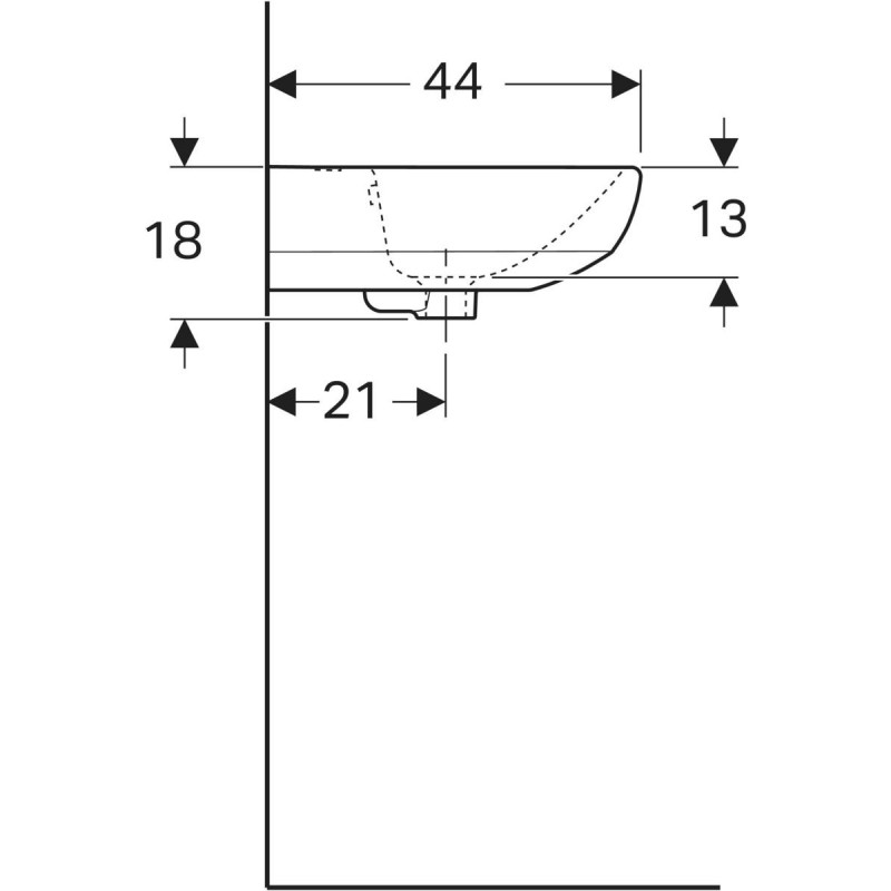 Geberit Selnova umywalka wisząca 55x44 cm z otworem biały 500.315.01.7