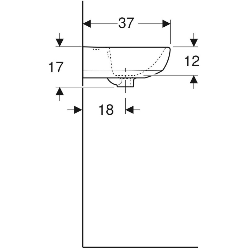 Geberit Selnova umywalka wisząca 45x37 cm z otworem biały 500.324.01.7