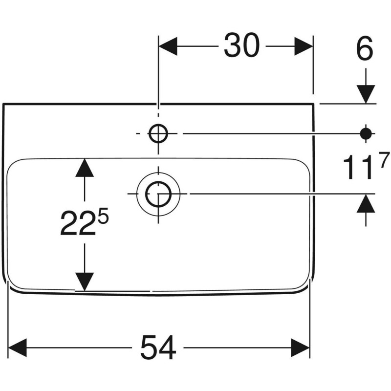 Geberit Selnova Square Compact umywalka wisząca 60x37 cm biały 501.511.00.7