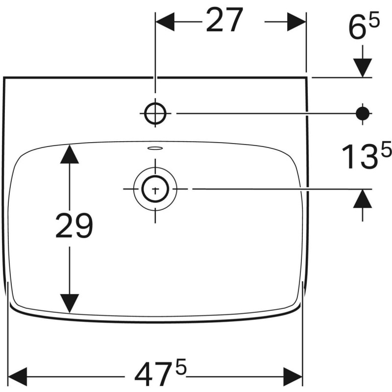 Geberit Selnova Square umywalka wisząca 55x44 cm biały 500.290.01.7