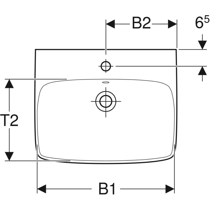 Geberit Selnova Square umywalka wisząca 65x48 cm biały 500.299.01.5