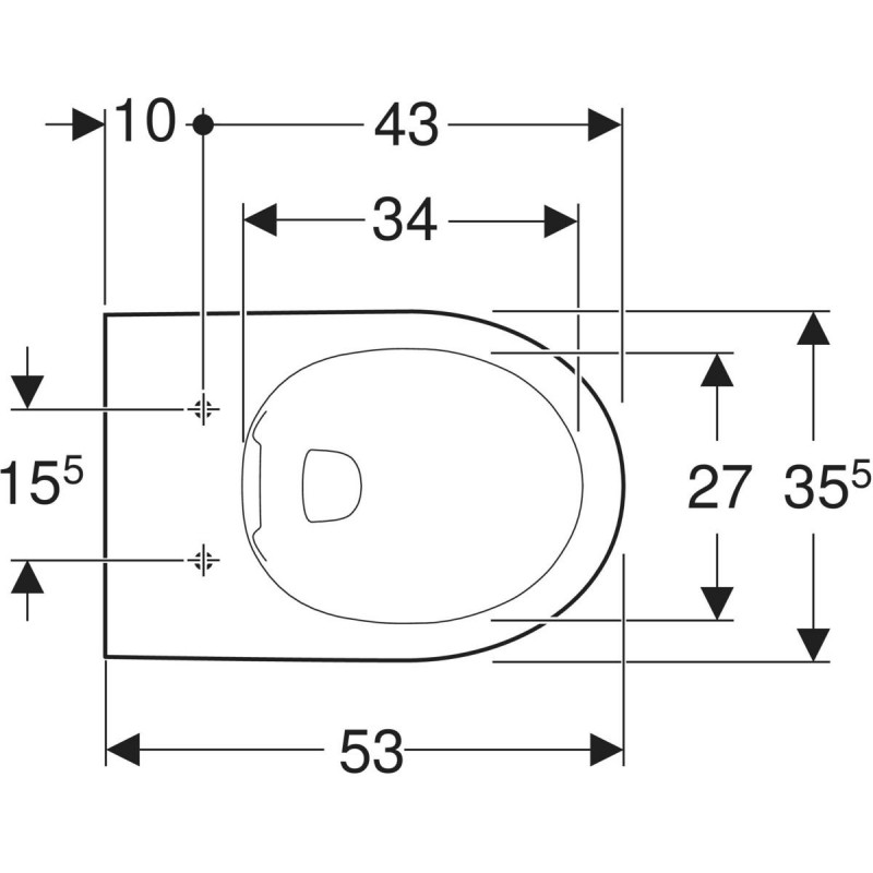 Geberit Selnova muszla wc wisząca 53 cm ceramika Remfree biały 500.265.01.1