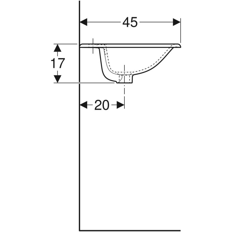 Geberit Selnova Square umywalka wpuszczana w blat 60x45 cm biały 500.307.01.7