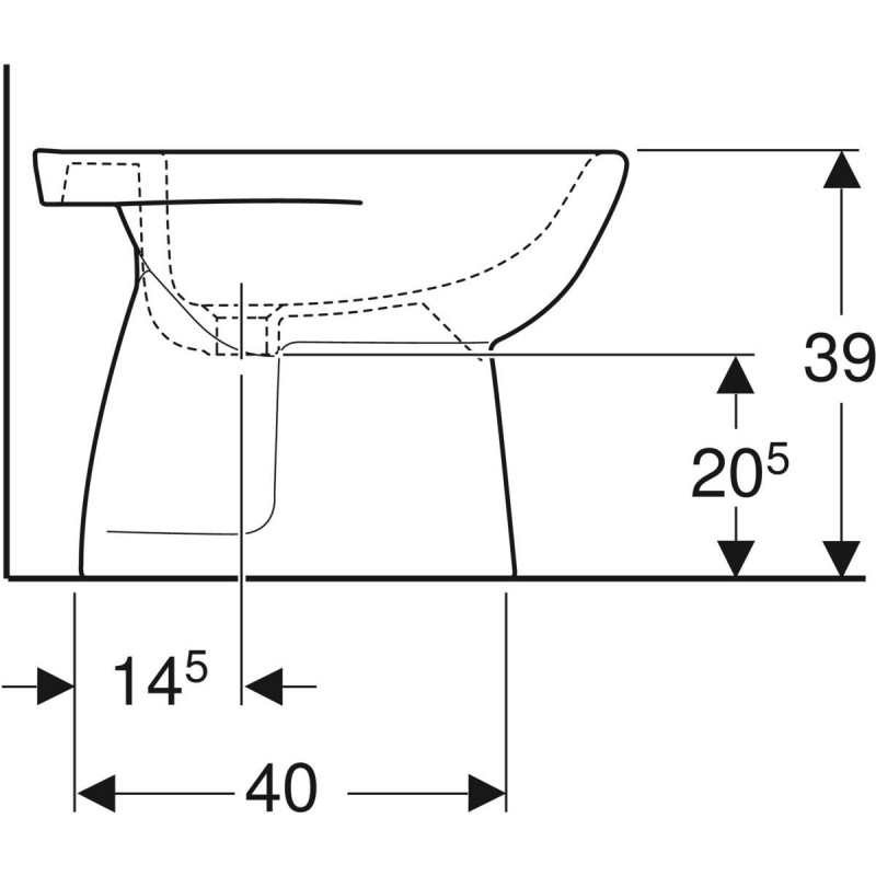 Geberit Selnova bidet stojący 54 cm ceramika biały 500.154.01.5
