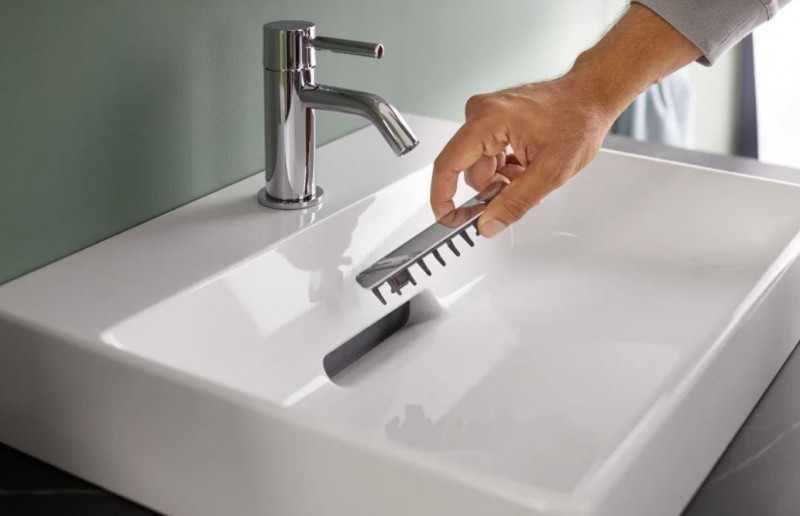 Geberit ONE umywalka meblowa z blatem po lewej 90x48 cm, odpływ poziomy,z otworem na baterię, KeraTect 505.009.00.1