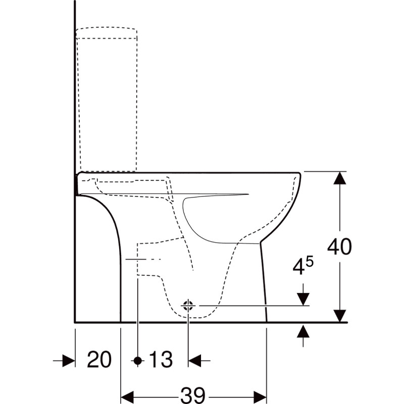 Geberit Selnova Compact muszla stojaca krótka 60 cm do kompaktu odpływ uniwersalny 500.478.01.7