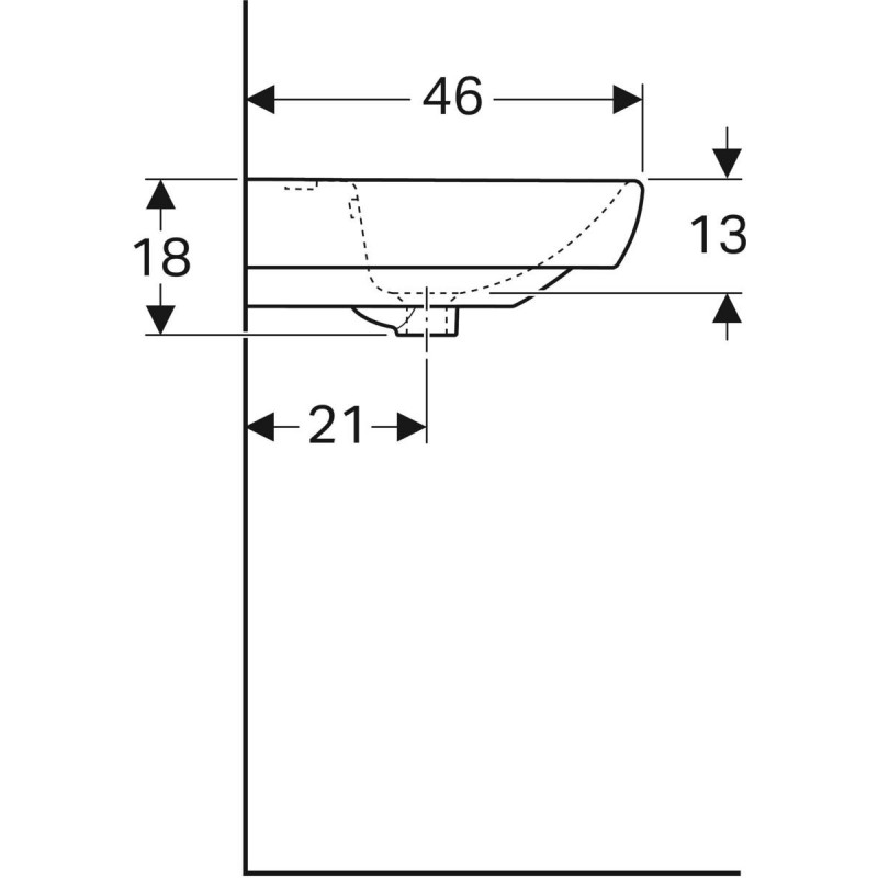 Geberit Selnova Square umywalka wisząca 60x46 cm biały 500.300.01.7