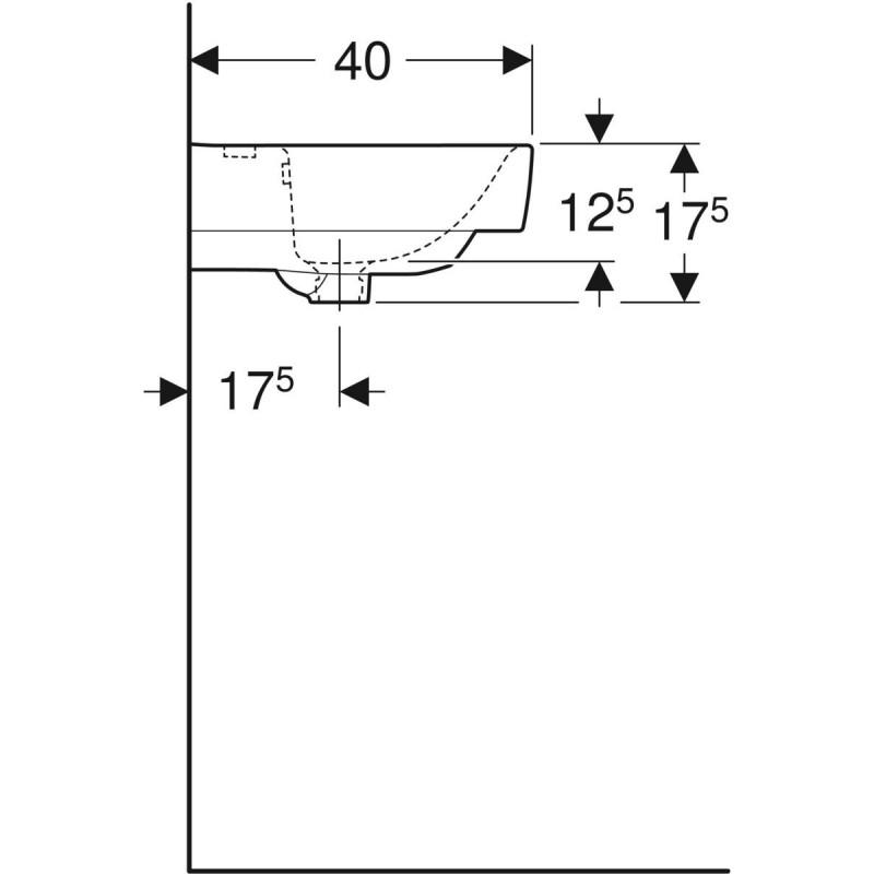 Geberit Selnova Square Compact umywalka wisząca 65x40 cm biały 501.890.00.7