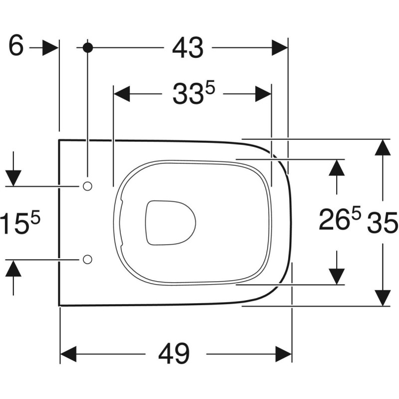 Geberit Smyle Square Rimfree 49 muszla wc krótka wisząca bez wewnętrznego kołnierza 500.379.01.1