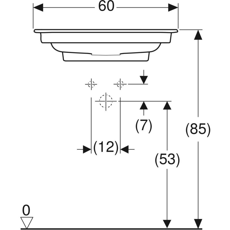 Geberit ONE umywalka meblowa 60x48 cm, odpływ poziomy, z otworem na baterię, KeraTect 505.002.00.1