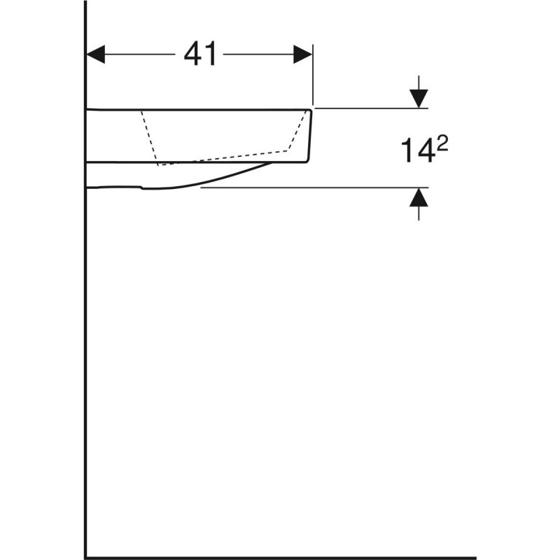 Geberit ONE umywalka 50x41 cm, odpływ poziomy, z otworem na baterię, KeraTect 505.019.00.1
