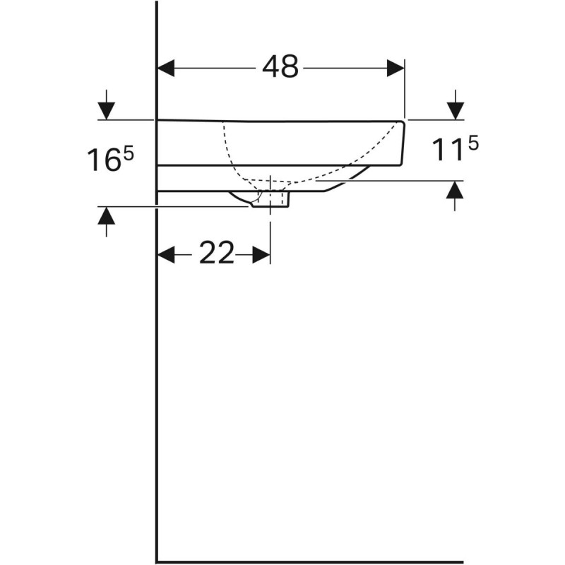 Geberit Smyle Square umywalka wisząca 75x48 cm z otworem na baterię 500.249.01.1