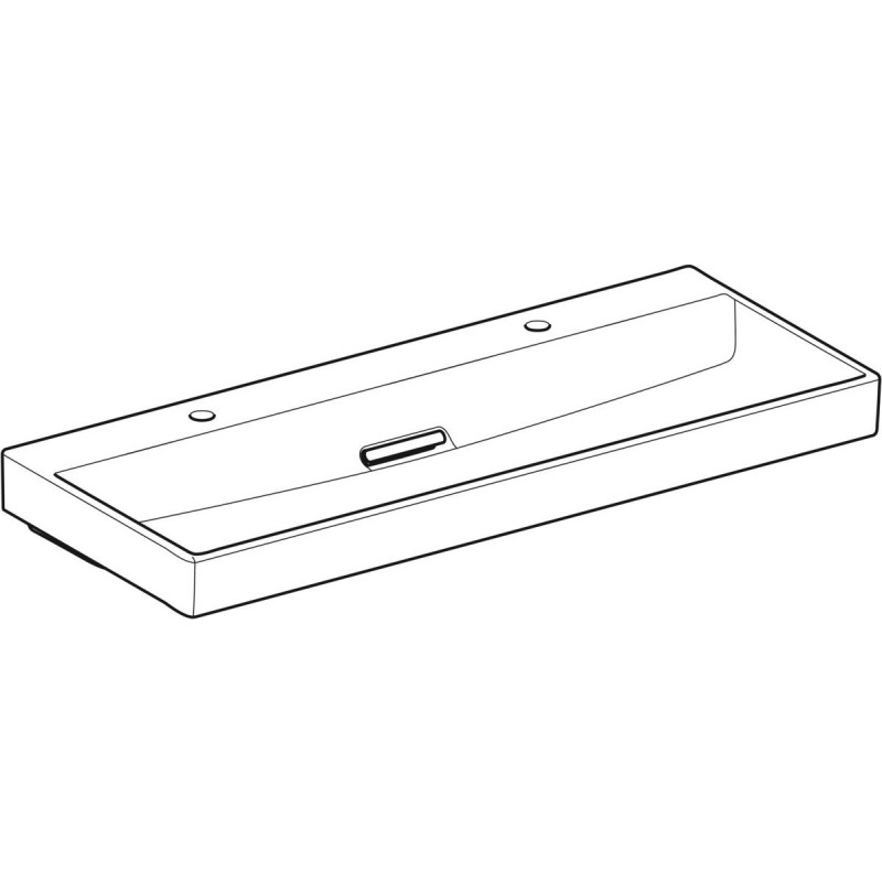 Geberit ONE umywalka podwójna 120x48 cm, odpływ poziomy, z dwoma otworami na baterię, KeraTect 505.049.00.1