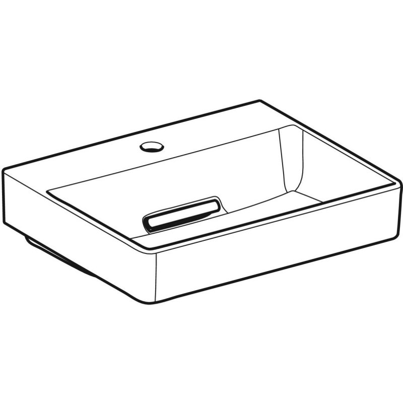 Geberit ONE umywalka stawiana na blat 50x41 cm, odpływ poziomy,  z otworem na baterię, biały matowy KeraTect 505.026.00.1