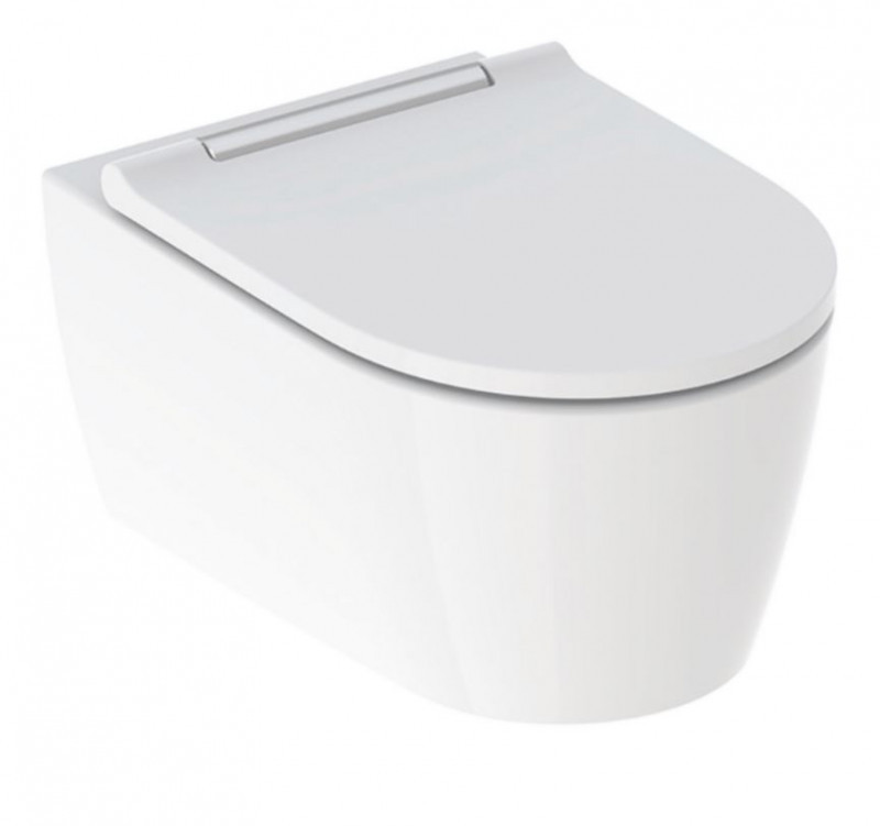 Geberit ONE TurboFlush zestaw muszla wisząca z deską wolnoopadaącą, biały matowy, panel chrom 500.202.JT.1