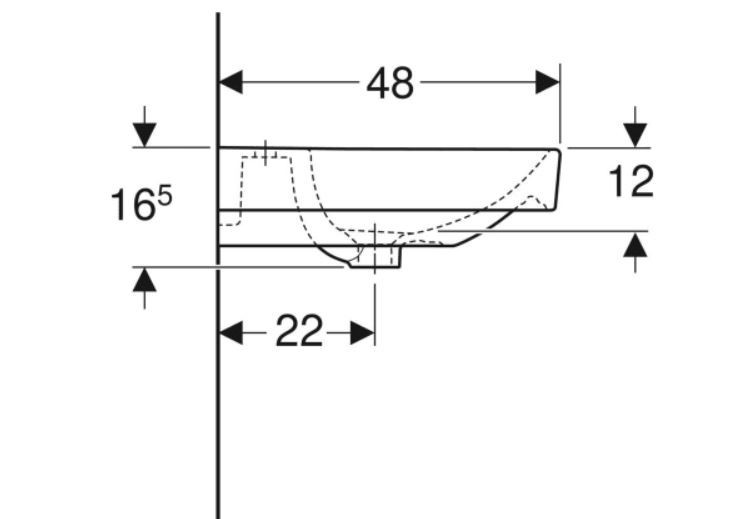 Geberit Smyle Square umywalka podwójna 120x48 cm bez otworów 500.224.01.1