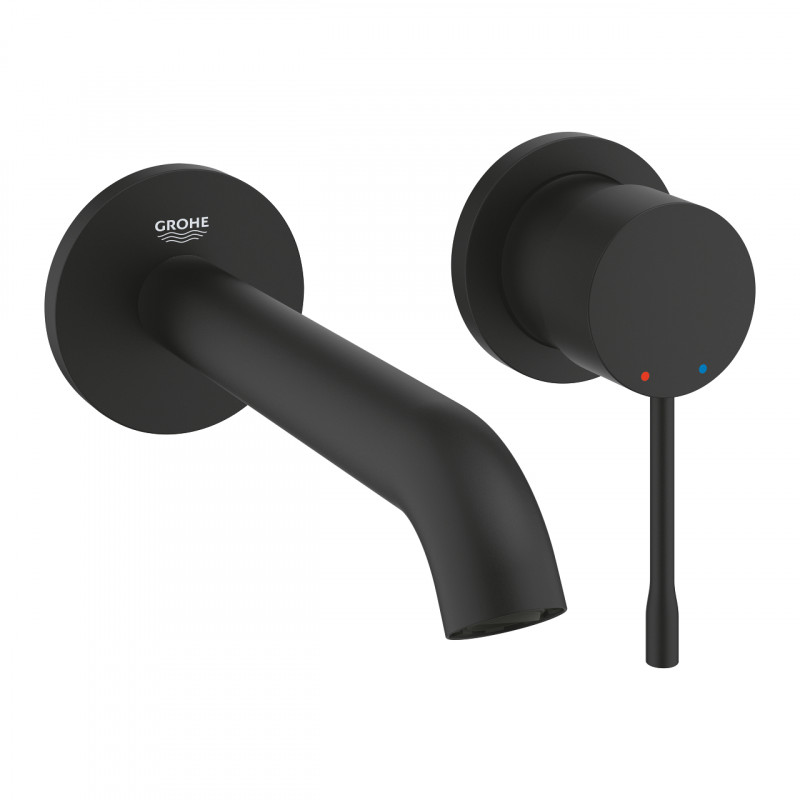 Grohe Essence New bateria umywalkowa podtynkowa M  2-otworowa wylewka 183mm czarny phantom black 29192KF1