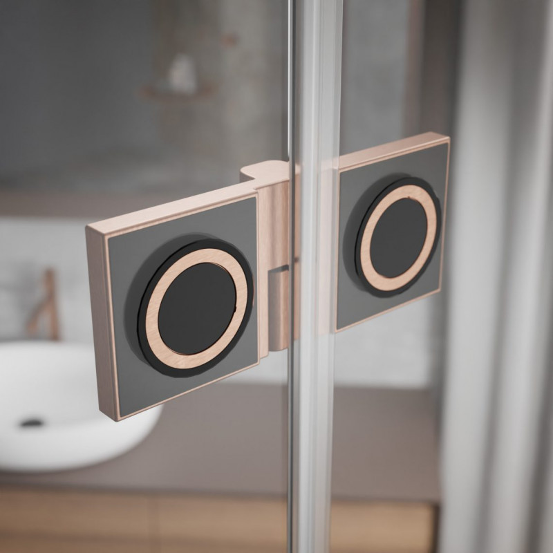 Radaway Essenza Pro Brushed Copper DWJ drzwi wnękowe otwierane 130 cm prawe miedź szczotkowana Easy Clean 10099130-93-01R