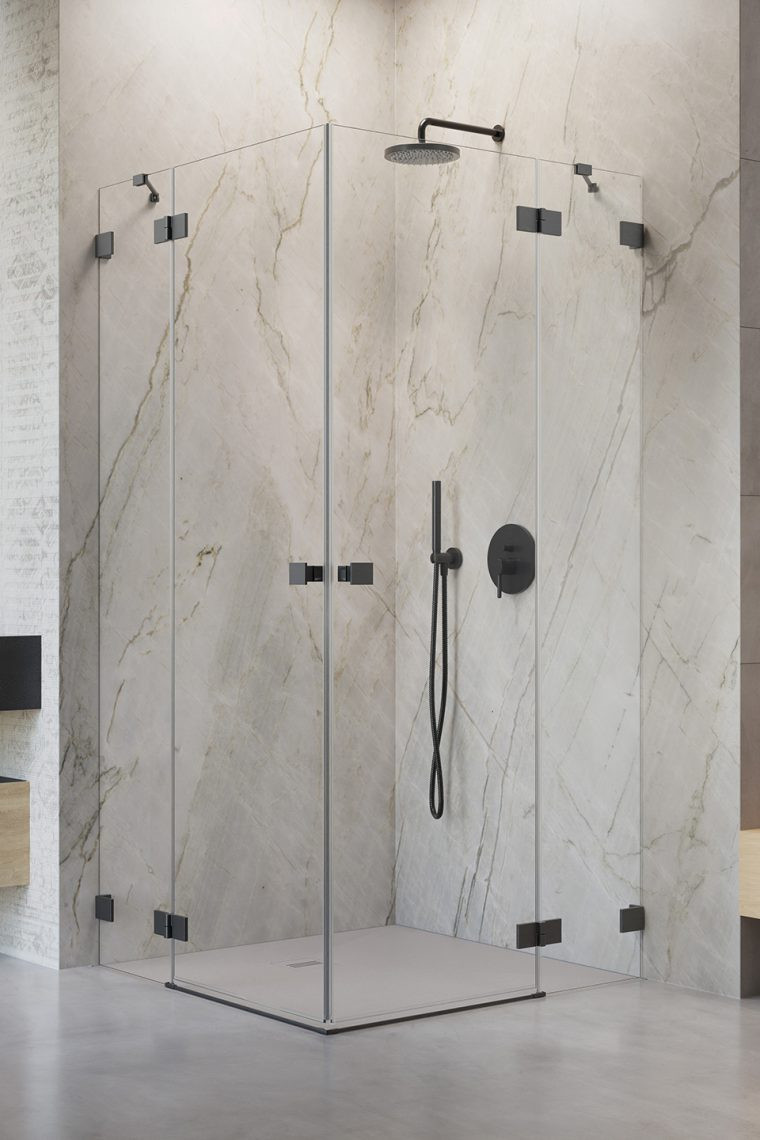 Radaway Essenza Pro Brushed GunMetal KDD kabina prostokątna 100Lx90R drzwi otwierane gunmetal Easy Clean 10096100-92-01L + 10096090-92-01R