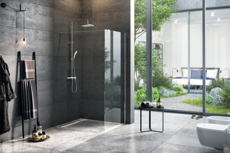 Excellent Vidoq kabina typu Walk-In 100 cm chrom przeźroczyste Clean Control KAEX.1506.1000.LP.CR