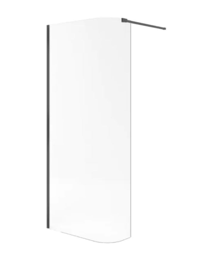 Excellent Vidoq kabina Walk-In ścianka gięta 83 cm czarny przeźroczyste Clean Control KAEX.1507.830.LP.BL