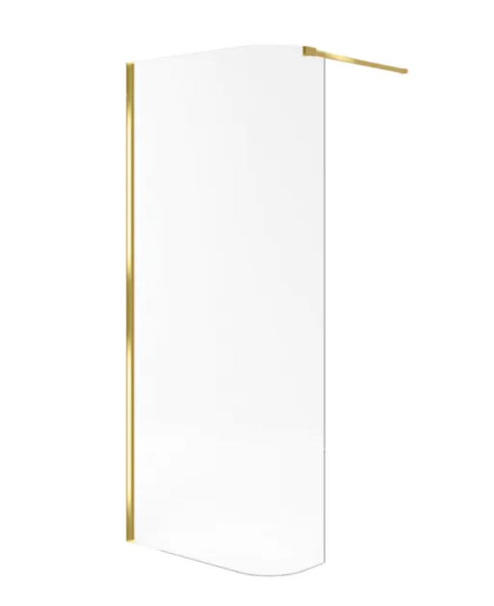 Excellent Vidoq kabina Walk-In ścianka gięta 83 cm złoty przeźroczyste Clean Control KAEX.1507.830.LP.GL