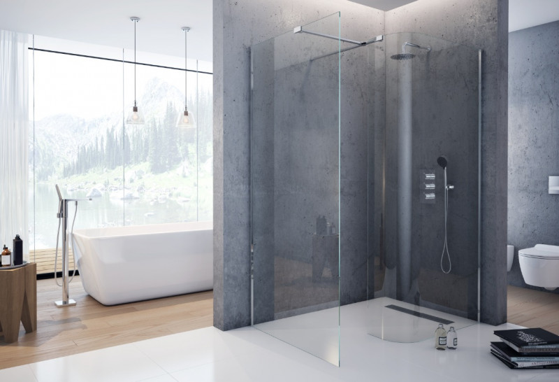 Excellent Vidoq kabina typu Walk-In 90 cm chrom przeźroczyste Clean Control KAEX.1506.900.LP.CR