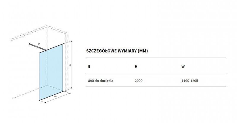 Excellent Vidoq kabina typu Walk-In 120 cm czarny przeźroczyste Clean Control KAEX.1506.1200.LP.BL