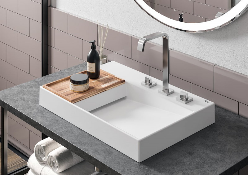 Roca Horizon View umywalka nablatowa z otworem na baterię biały mat A32727462B