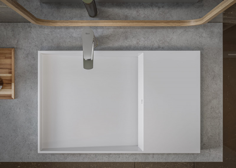 Roca Horizon Dash umywalka nablatowa bez otworu na baterię biały mat A32727962B