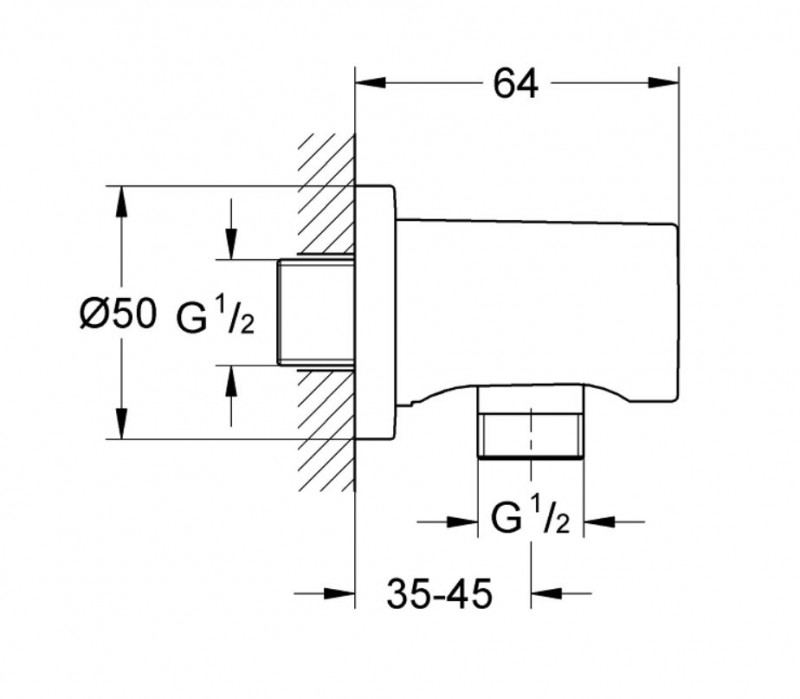 Grohe Rainshower przyłącze kątowe węża czarny phantom black 22118KF0