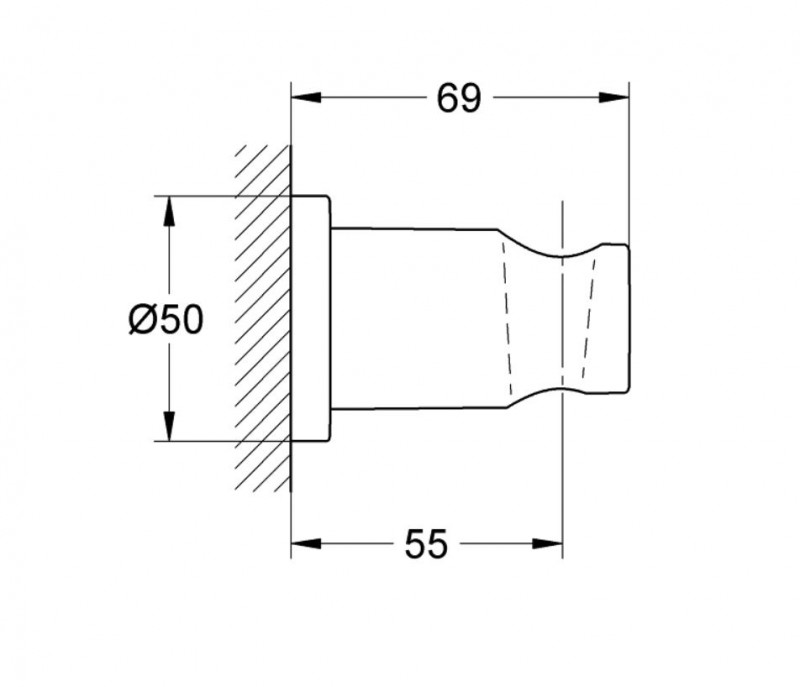 Grohe Rainshower uchwyt punktowy czarny phantom black 22117KF0
