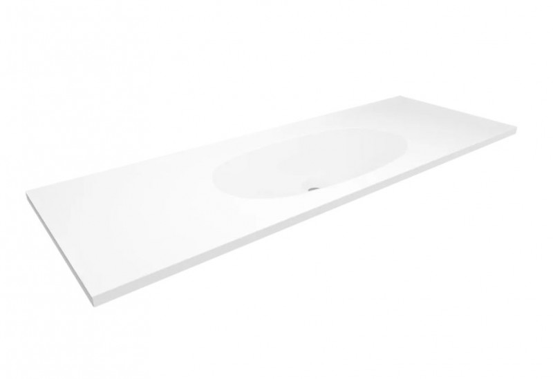 Cristalstone Armonico umywalka z blatem 130x45 cm biały satynowy mat U1300-MCOTG