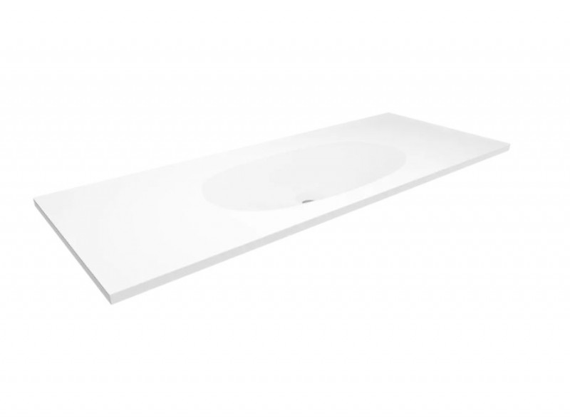 Cristalstone Armonico umywalka z blatem 120x45 cm biały satynowy mat U1200-MCOTG