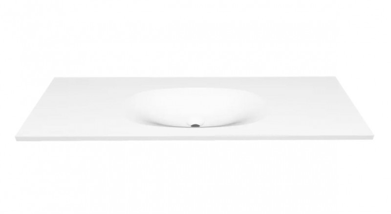 Cristalstone Armonico umywalka z blatem 130x45 cm biały satynowy mat U1300-MCOTG