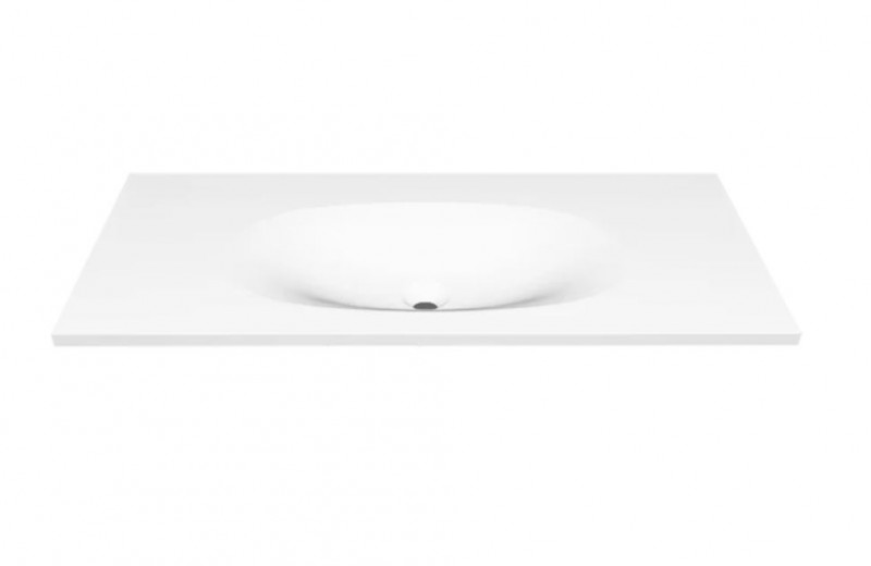 Cristalstone Armonico umywalka z blatem 100x45 cm biały satynowy mat U1000-MCOTG