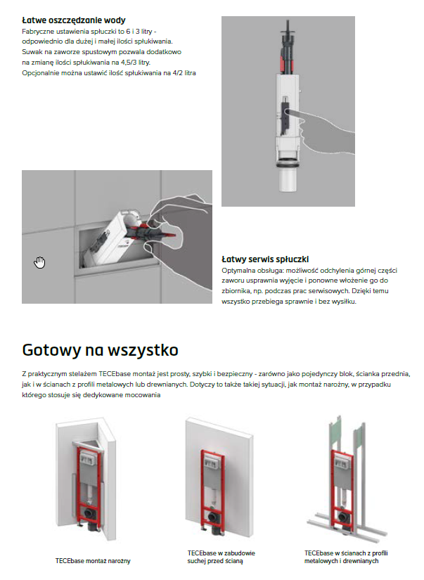 Tece Base stelaż podtynkowy do wc wąski / narożny - tylko 32cm - 9400440