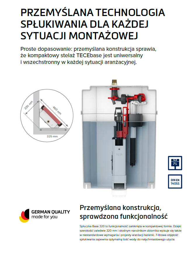 Tece Base stelaż podtynkowy do wc wąski / narożny - tylko 32cm - 9400440