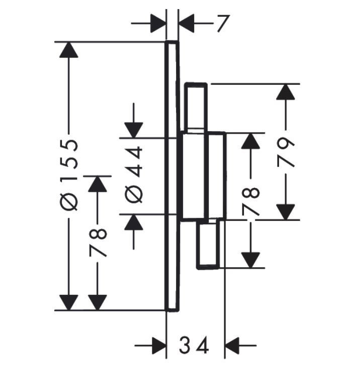 Hansgrohe DuoTurn S Bateria podtynkowa z mieszaczem do 2 odbiorników czarny mat 75418670