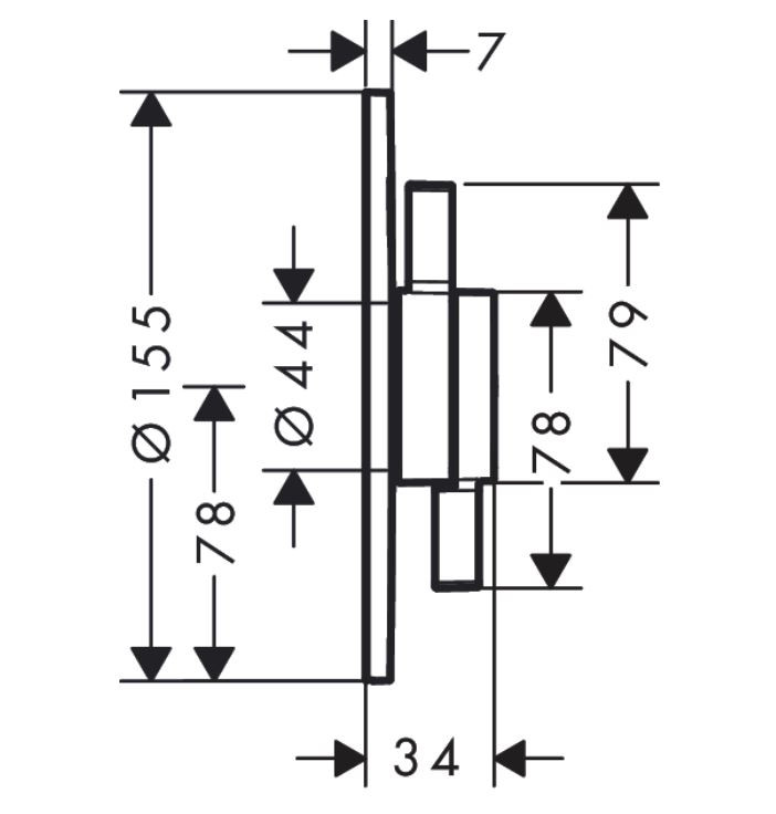 Hansgrohe DuoTurn S Bateria podtynkowa z mieszaczem do 2 odbiorników chrom 75418000