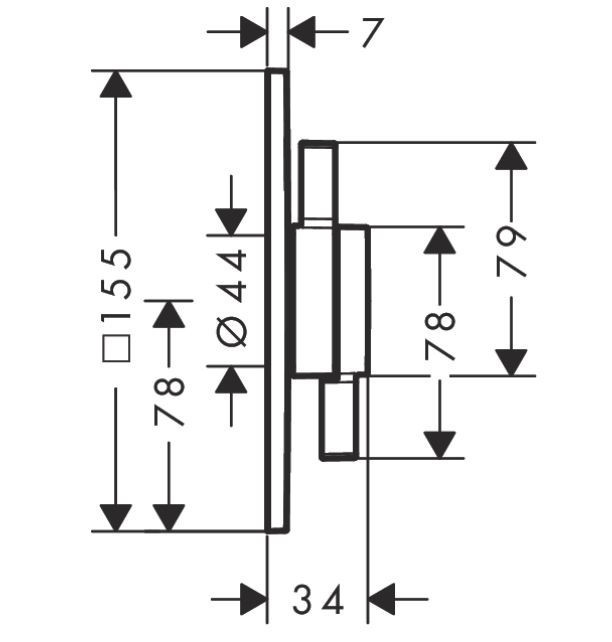 Hansgrohe DuoTurn Q Bateria podtynkowa z mieszaczem do 2 odbiorników czarny matowy 75414670