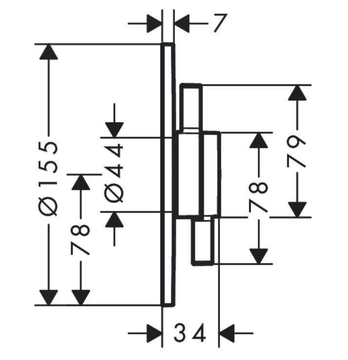 Hansgrohe DuoTurn S Bateria podtynkowa z mieszaczem do 1 odbiornika czarny mat 75618670