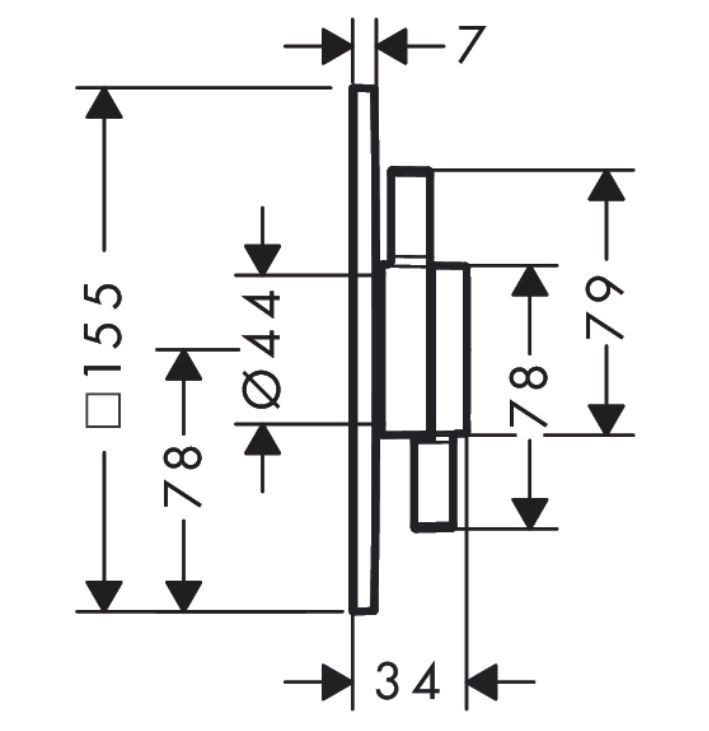 Hansgrohe DuoTurn E Bateria podtynkowa z mieszaczem do 1 odbiornika chrom 75617000