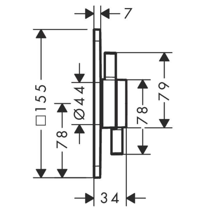 Hansgrohe DuoTurn Q Bateria podtynkowa z mieszaczem do 1 odbiornika chrom 75614000