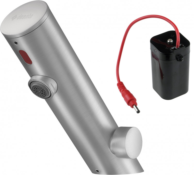 Deante Sense bateria umywalkowa bezdotykowa z regulacją temperatury - zasilanie bateryjne stal szczotkowana BQRF29R