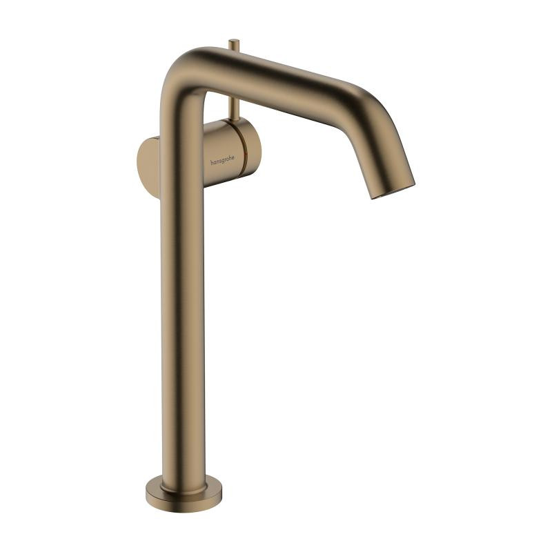 Hansgrohe Tecturis S bateria umywalkowa wysoka 240 Fine CoolStart Ecosmart z korkiem klik-klak push-open brąz szczotkowany 73370140