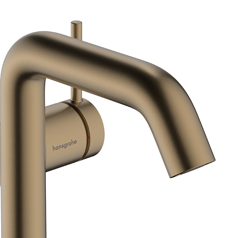 Hansgrohe Tecturis S bateria umywalkowa 110 Fine CoolStart Ecosmart z korkiem klik-klak Push-Open brąz szczotkowany 73320140